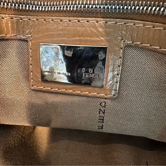 Authentic FENDI Etniko Shoulder Hand Bag Leather Brown - Picture 9 of 15